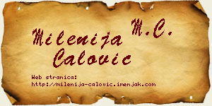 Milenija Ćalović vizit kartica